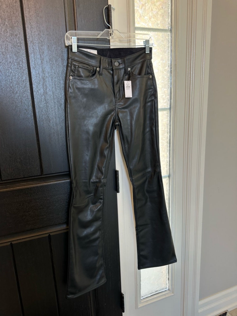 GAP Black Faux Leather Bootcut Pants NWT